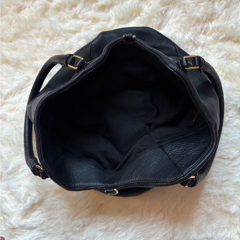 Marc Jacobs New York Black Pebbled Leather Tote Bag Gold Hardware - Picture 3 of 9